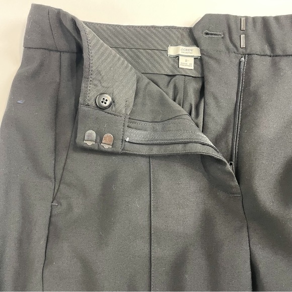 J CREW COLLECTION Full-Length Wide-Leg Tuxedo Pant Italian Wool NWOT BLACK Sz 2 - Picture 14 of 16